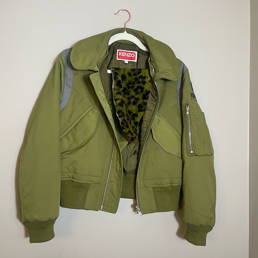 Kenzo Women's Bomber Jacket in Khaki - Picture 3 of 12